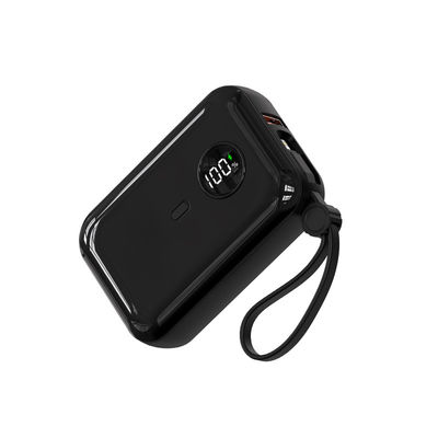 10000mAh 22.5W 유니버설 내장 케이블 전원 은행 블랙 화이트 방화 ABS PC LED 표시등