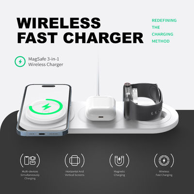 3 In 1 무선 전화 충전기 5W 7.5W 10W 15W 충전용 / 1 X C형 케이블